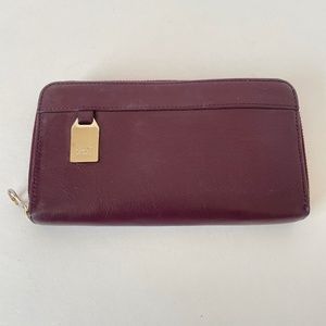 See By Chloe Burgundy Leather Long Zip Wallet